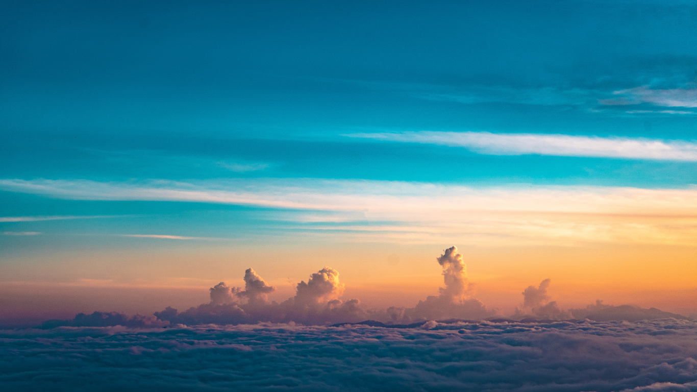 Cloud, Atmosphäre, Afterglow, Naturlandschaft, Sonnenlicht. Wallpaper in 1366x768 Resolution
