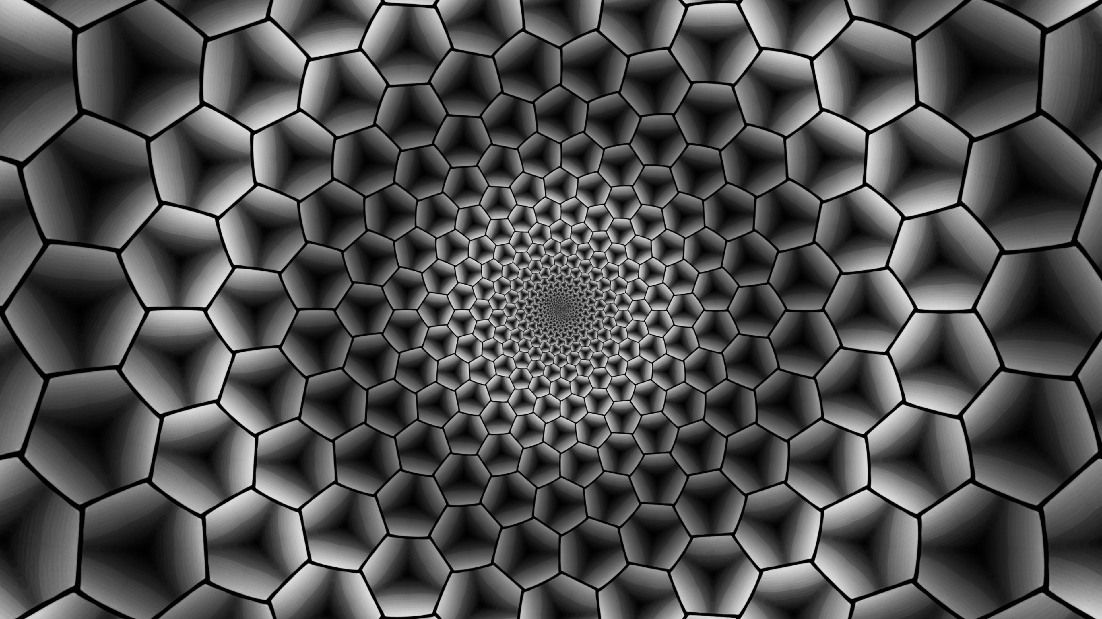 Ilustración Redonda en Blanco y Negro. Wallpaper in 3840x2160 Resolution