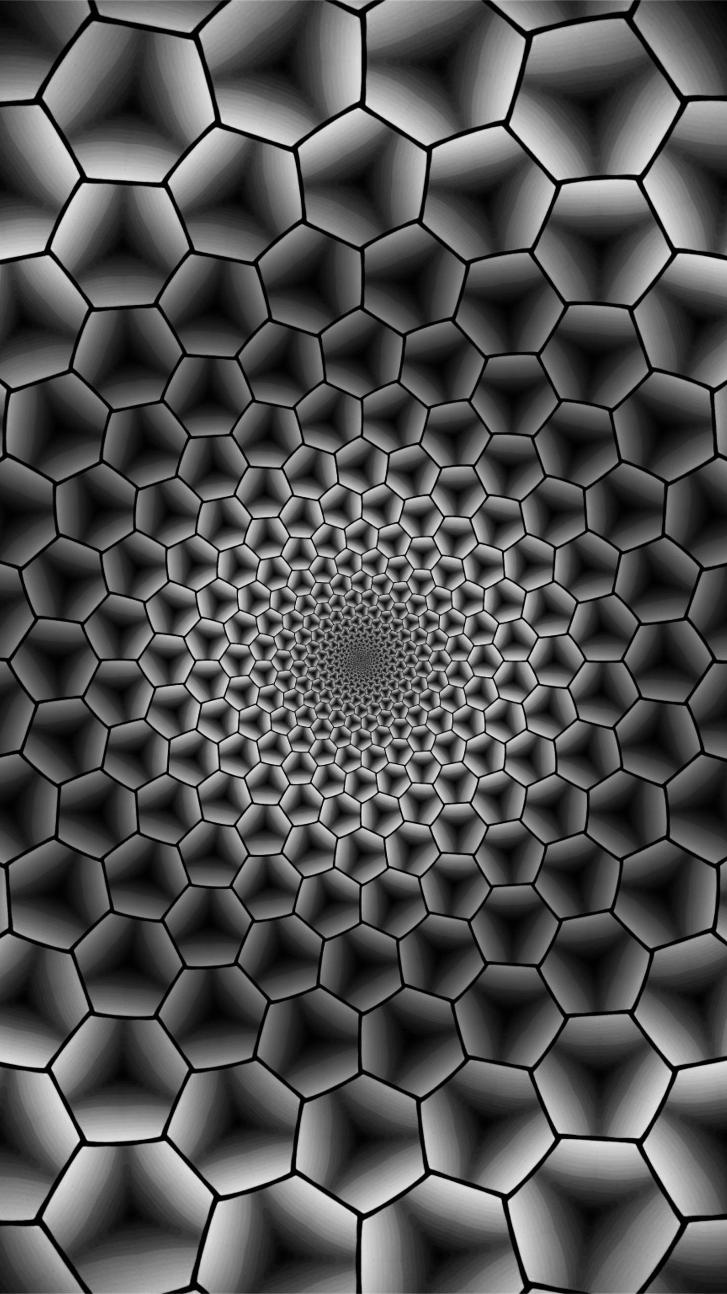 White and Black Round Illustration. Wallpaper in 1440x2560 Resolution