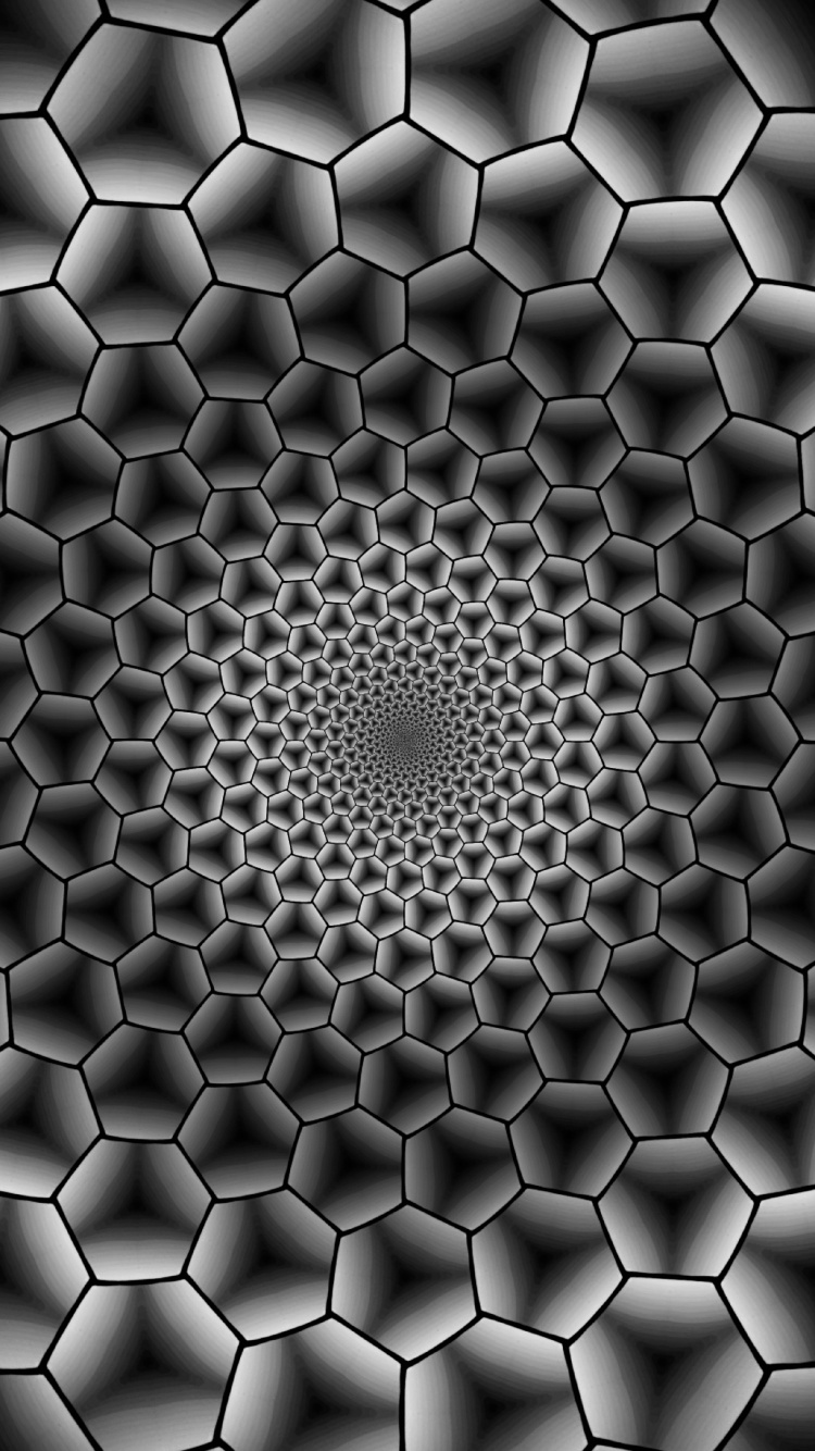 White and Black Round Illustration. Wallpaper in 750x1334 Resolution