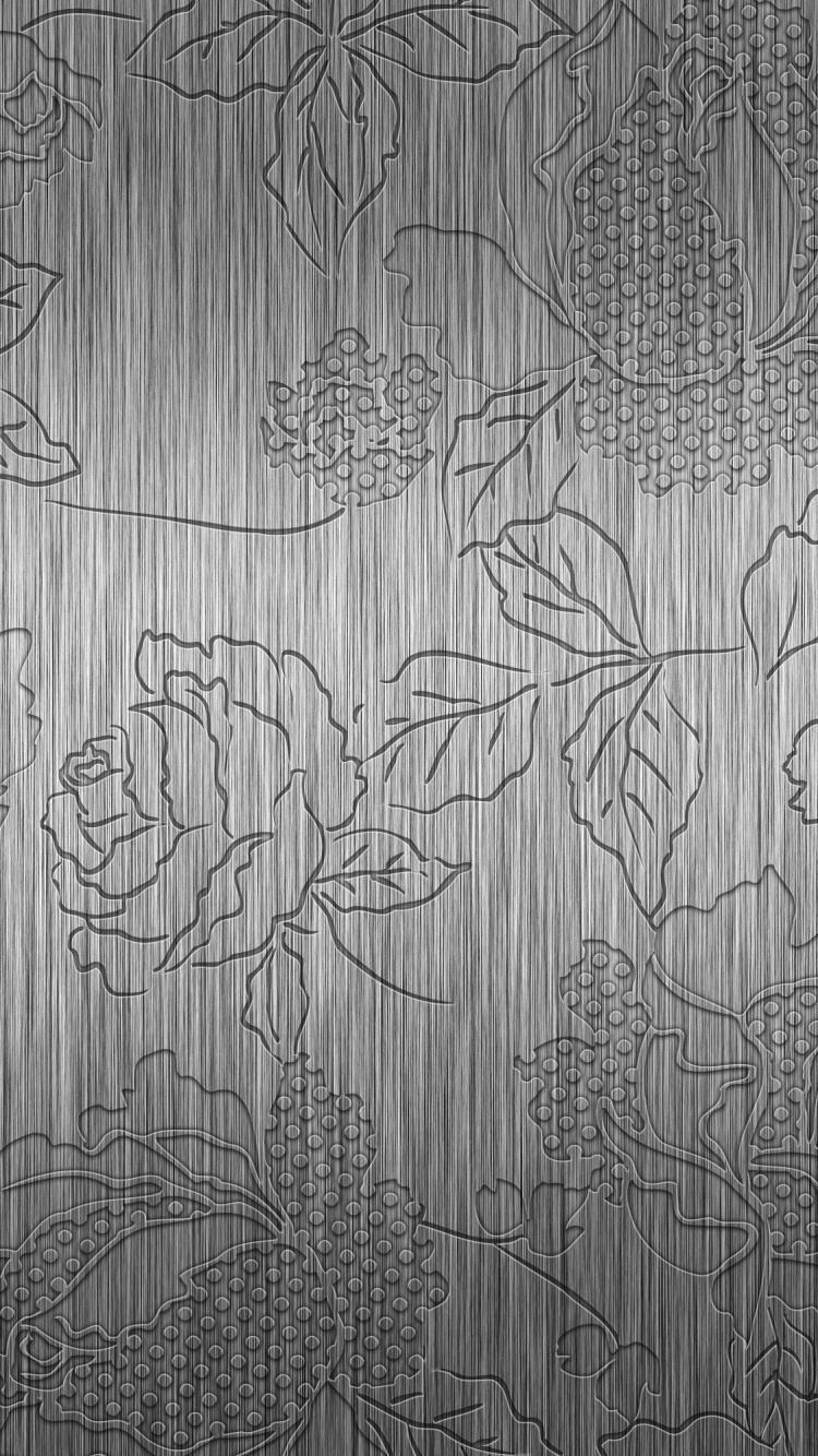 Schwarz-weißes Florales Textil. Wallpaper in 750x1334 Resolution