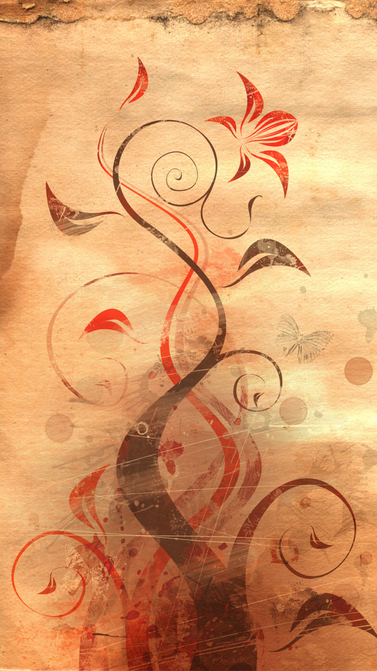 Brown and Black Floral Textile. Wallpaper in 750x1334 Resolution