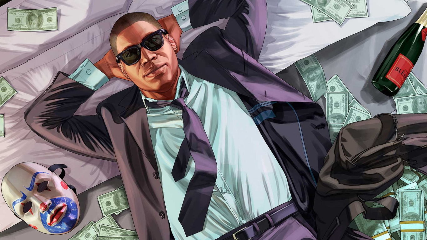 Grand Theft Auto v, Rockstar Games, Multiplayer Video Game, Eyewear, Cool. Wallpaper in 1366x768 Resolution