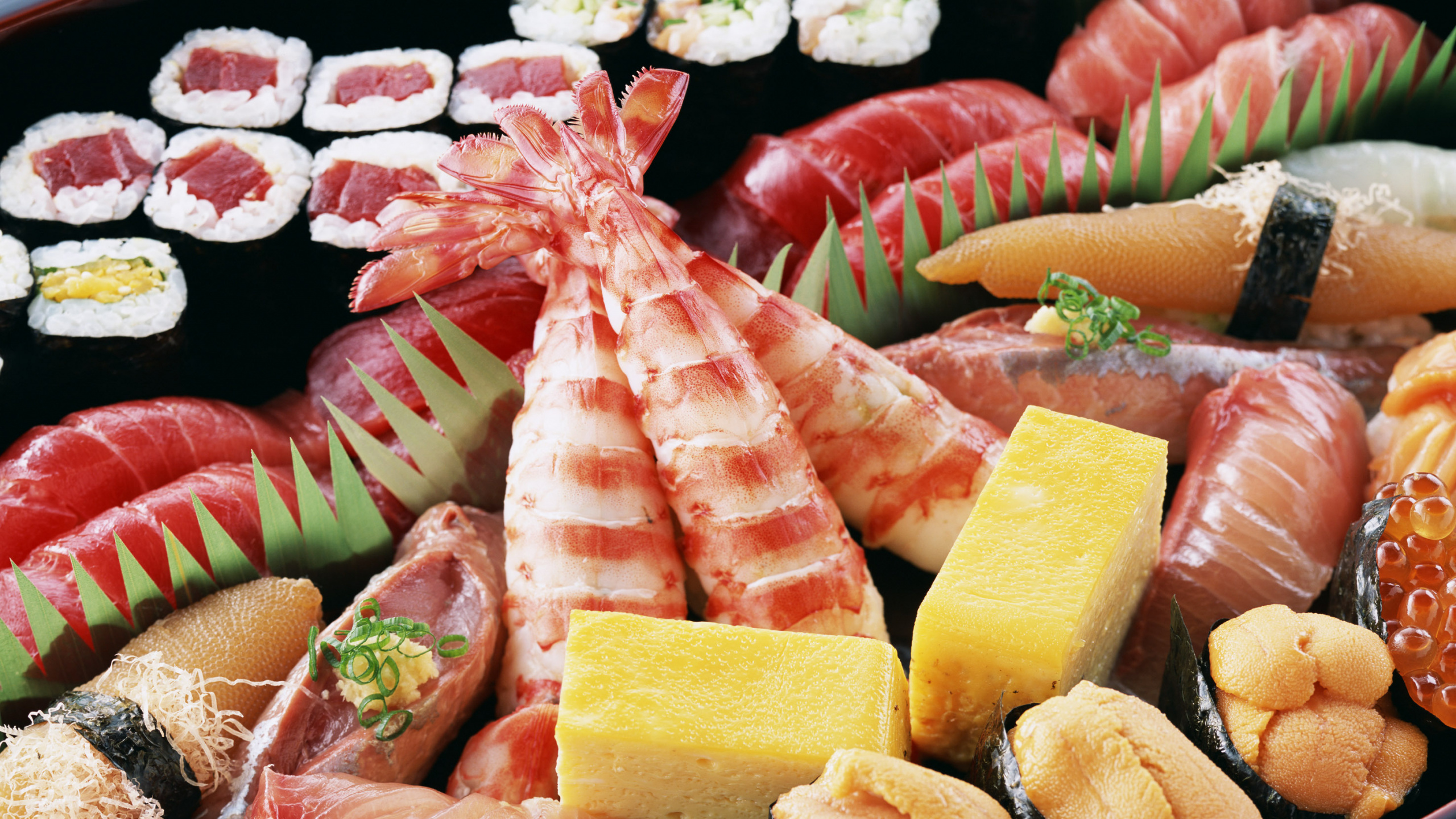 寿司, 日本美食, 海鲜, 食品, 素食 壁纸 2560x1440 允许