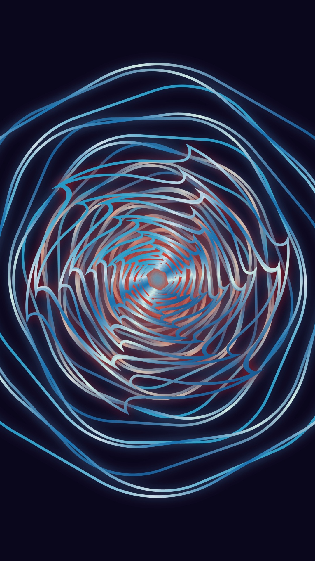 Blaues Und Weißes Spirallicht. Wallpaper in 1080x1920 Resolution