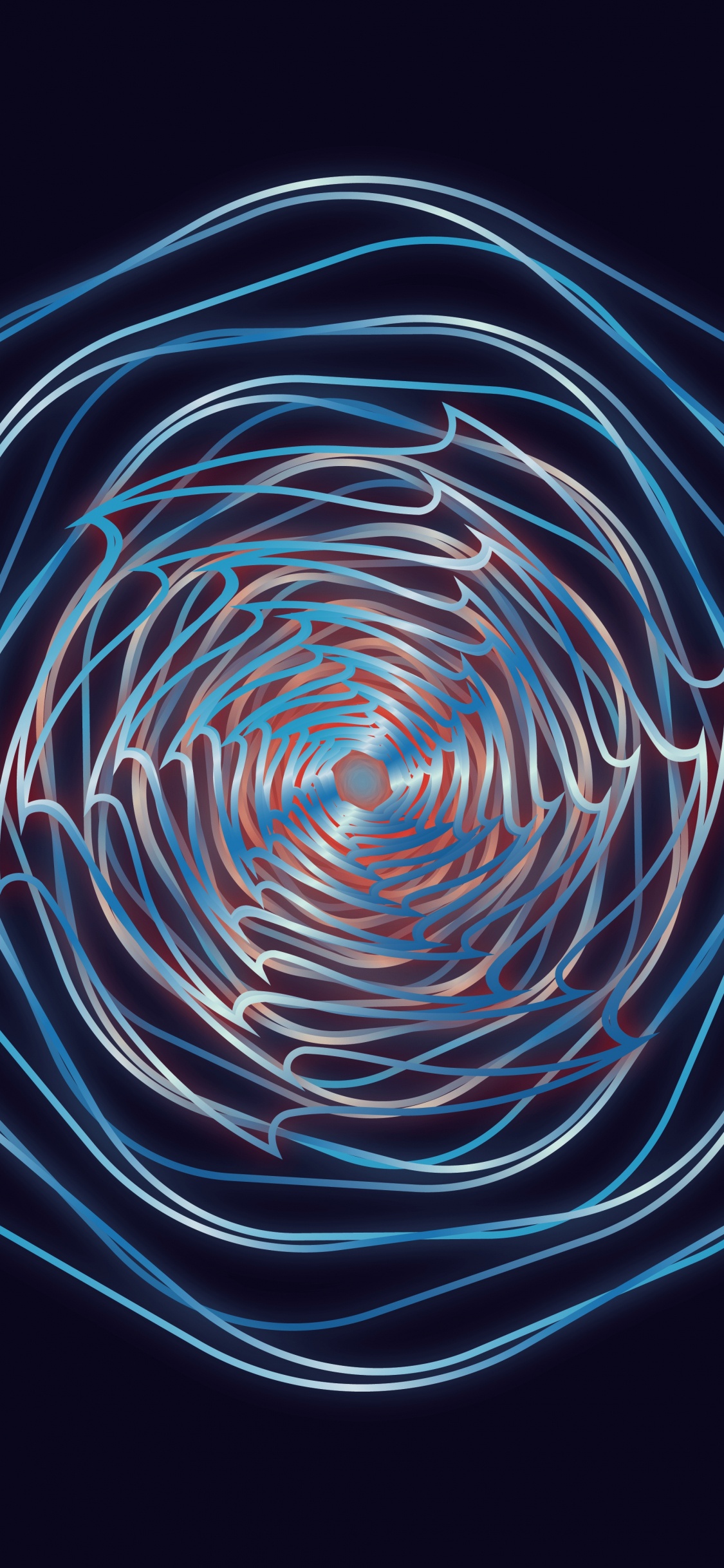Blaues Und Weißes Spirallicht. Wallpaper in 1125x2436 Resolution