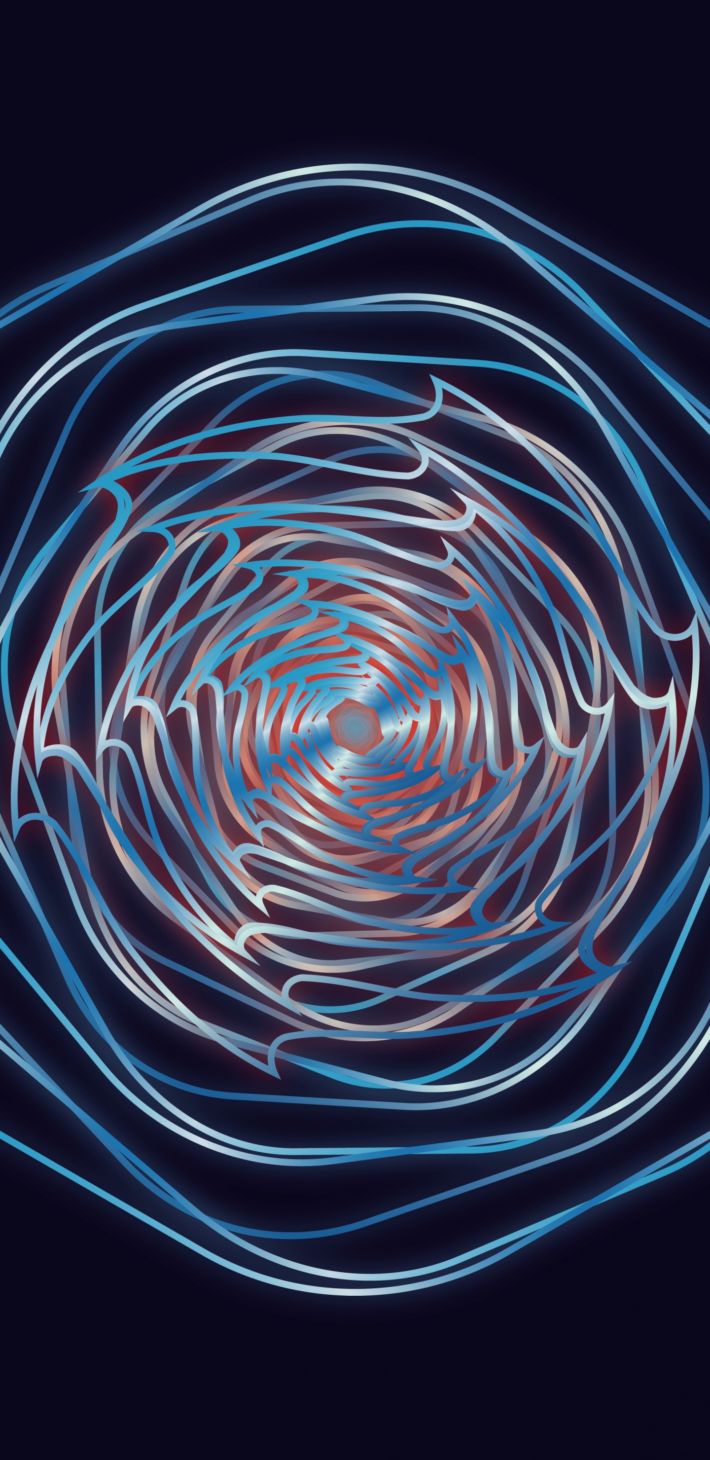 Blaues Und Weißes Spirallicht. Wallpaper in 1440x2960 Resolution