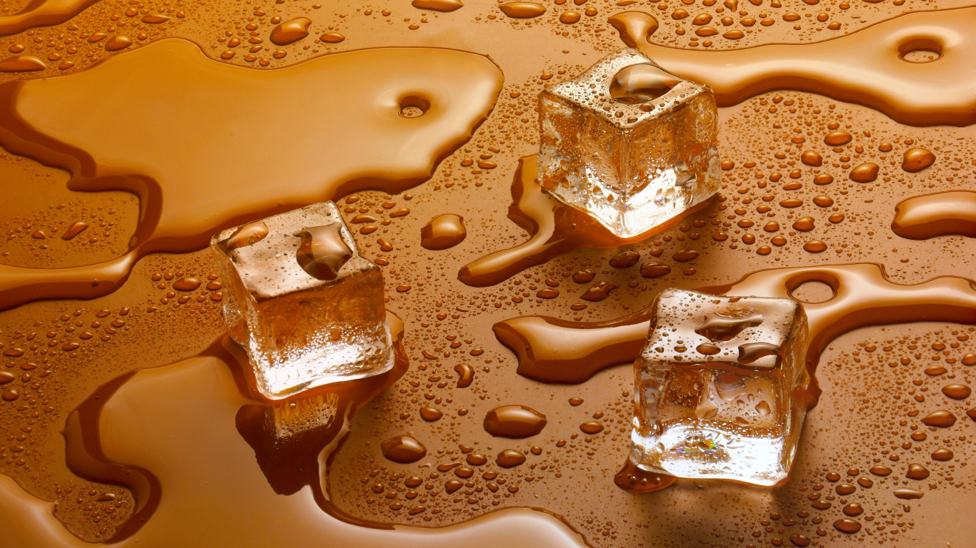 Wasser, Eiswürfel, Brown, Licht, Natur. Wallpaper in 1366x768 Resolution