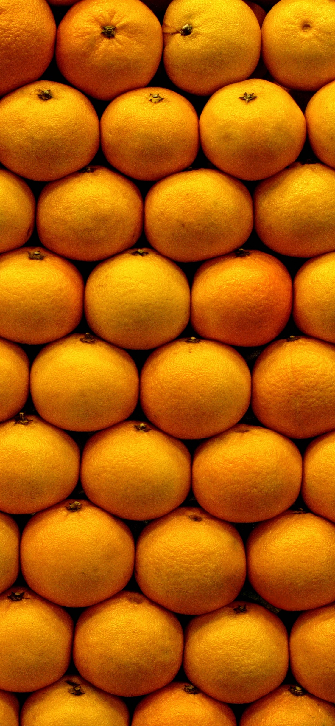 Frutos Redondos Amarillos Sobre Superficie Blanca. Wallpaper in 1125x2436 Resolution