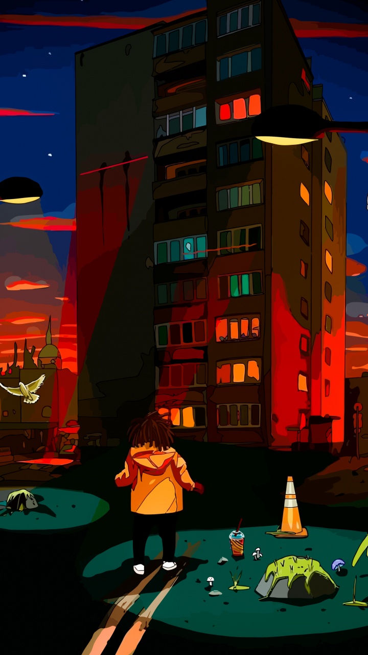 Nacht, Turnschuh, T-shirt, Basketball-Schuh, Gebäude. Wallpaper in 720x1280 Resolution