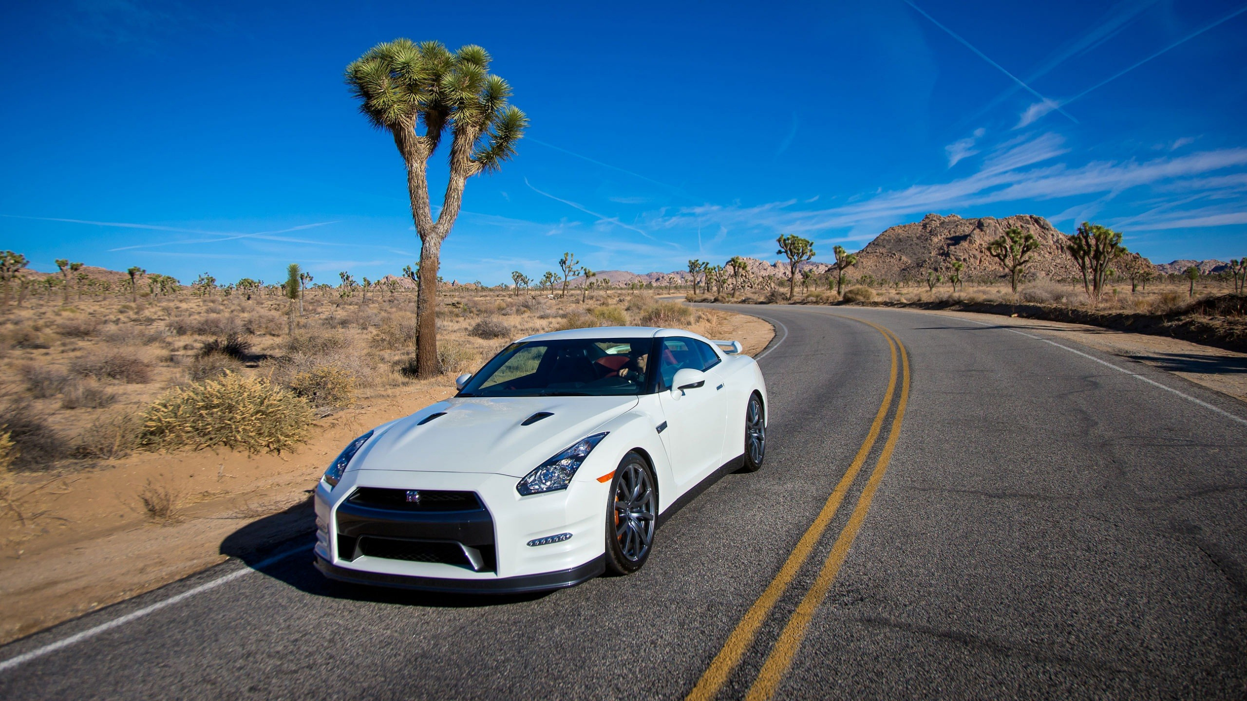 Porsche 911 Blanche Sur Route Pendant la Journée. Wallpaper in 2560x1440 Resolution