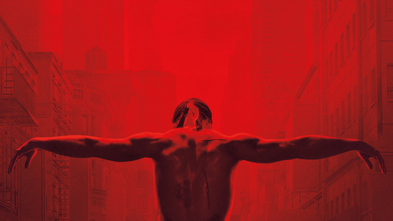 Naked Man With Red Background. Wallpaper in 1366x768 Resolution