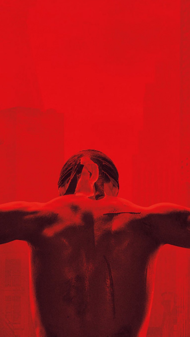 Naked Man With Red Background. Wallpaper in 720x1280 Resolution