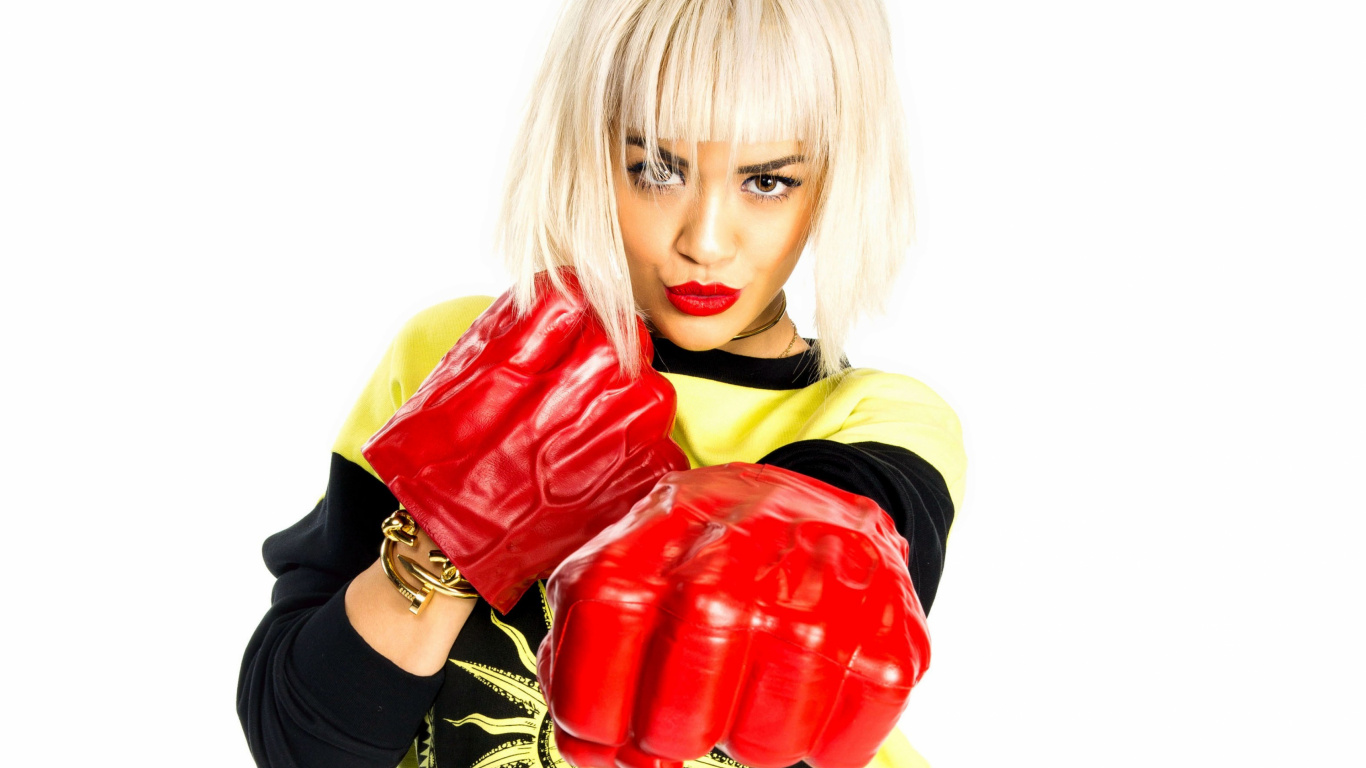 Rita Ora, Boxhandschuh, Latex Kleidung, Latex, Model. Wallpaper in 1366x768 Resolution