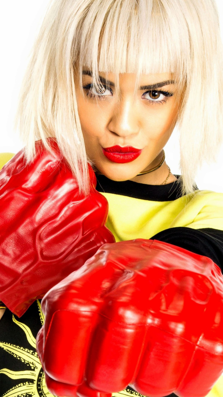 Rita Ora, Boxhandschuh, Latex Kleidung, Latex, Model. Wallpaper in 750x1334 Resolution
