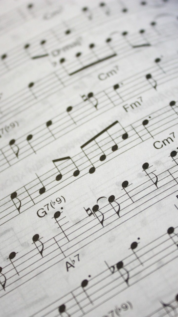 Sheet Music, Guitar, Music, Text, Monochrome. Wallpaper in 720x1280 Resolution