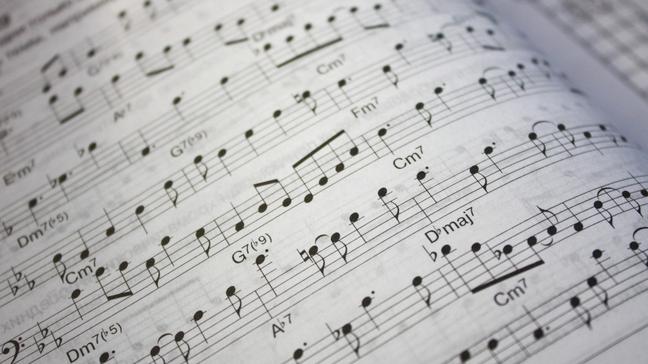 Feuille de Musique, Guitare, Texte, Monochrome, Note de Musique. Wallpaper in 1280x720 Resolution