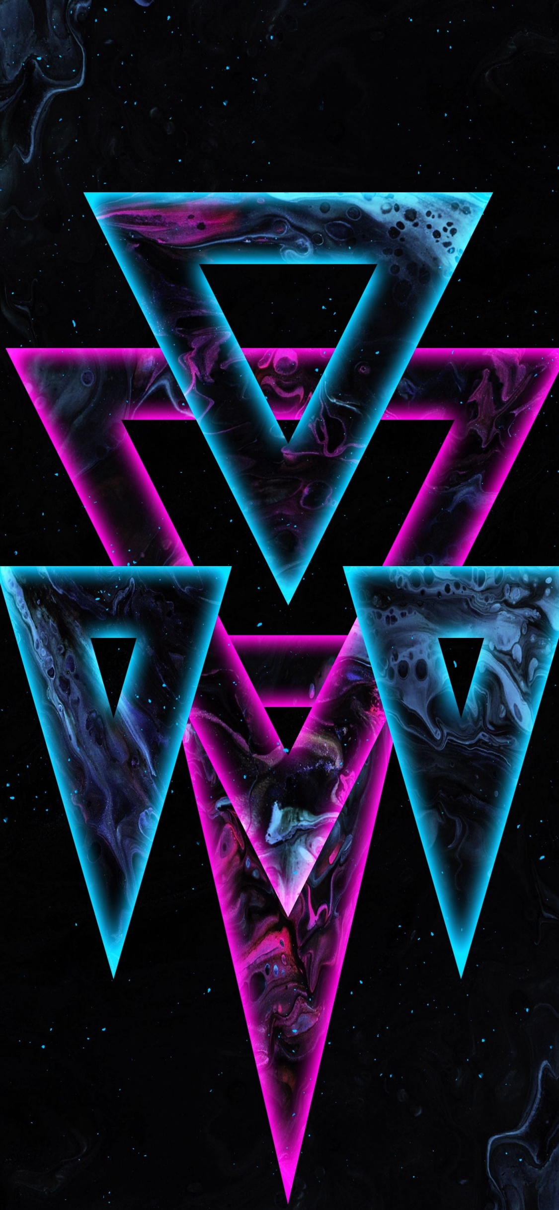 Triangle, Purple, Blue, Color, Magenta. Wallpaper in 1125x2436 Resolution