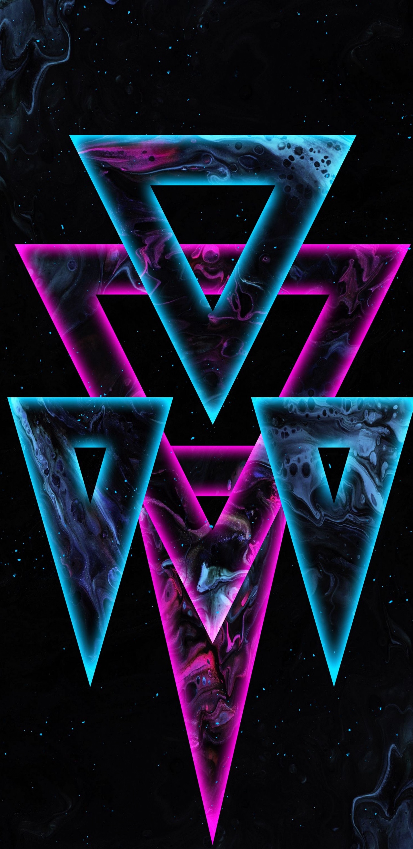 Triangulo, Morado, Azul, de Colores, Magenta. Wallpaper in 1440x2960 Resolution