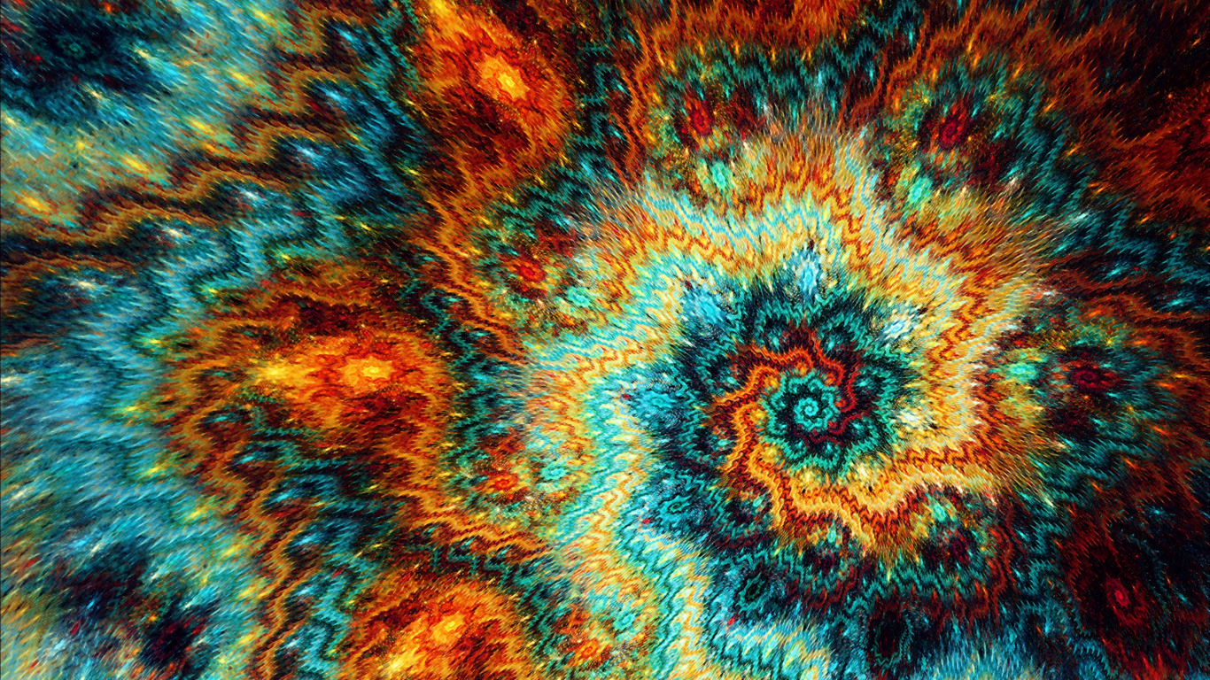 Blau-weißes Florales Textil. Wallpaper in 1366x768 Resolution