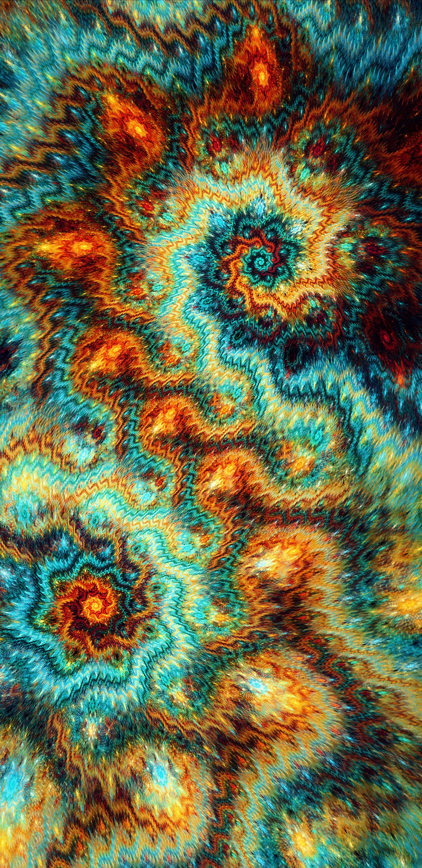 Blau-weißes Florales Textil. Wallpaper in 1440x2960 Resolution