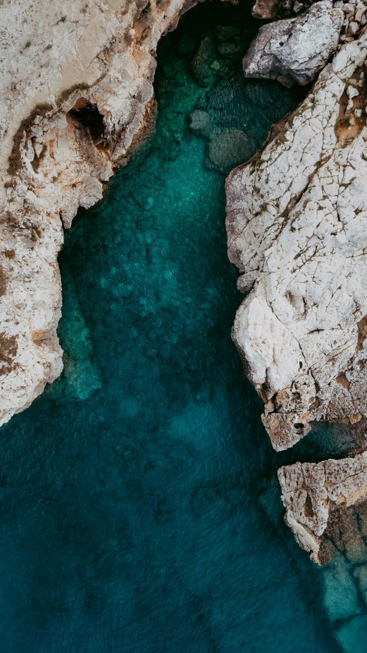 Water, Blue, Azure, Bedrock, Body of Water. Wallpaper in 750x1334 Resolution