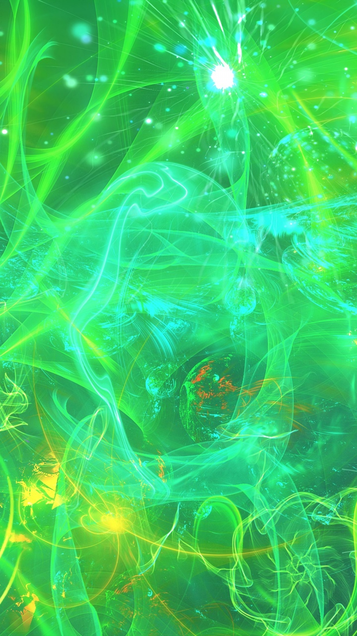 Grünes Und Gelbes Licht Digitales Hintergrundbild. Wallpaper in 720x1280 Resolution