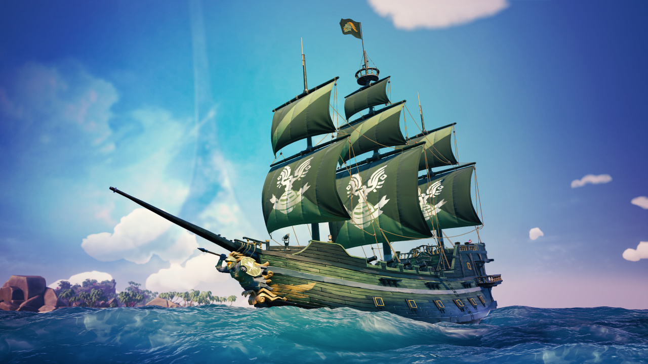 Sea of Thieves, Rare, Xbox Game Studios, Sailing Ship, Manila Galleon. Wallpaper in 1280x720 Resolution