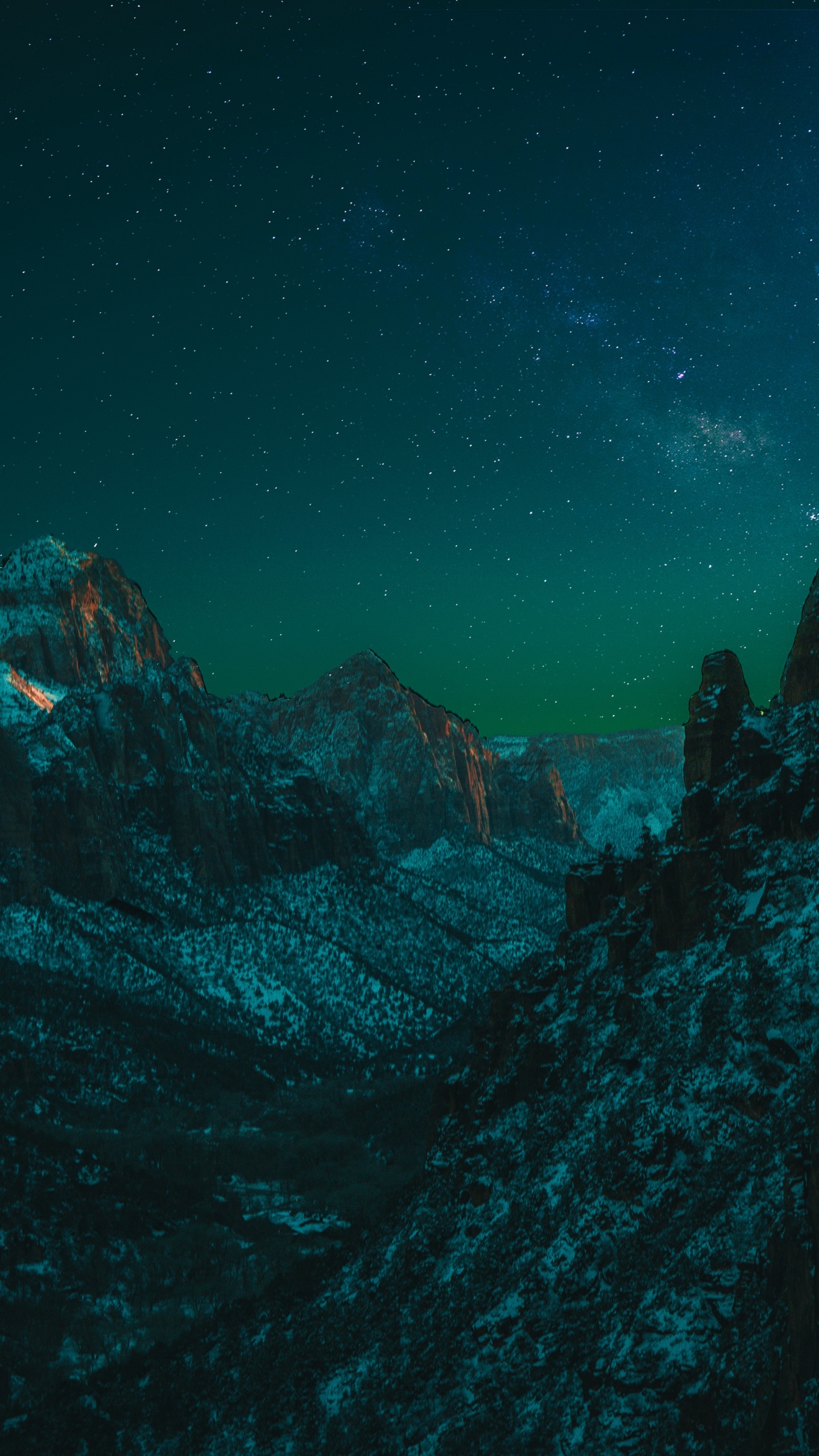 Raum, Angels Landing, Nationalpark, Nacht, Illustration. Wallpaper in 1440x2560 Resolution