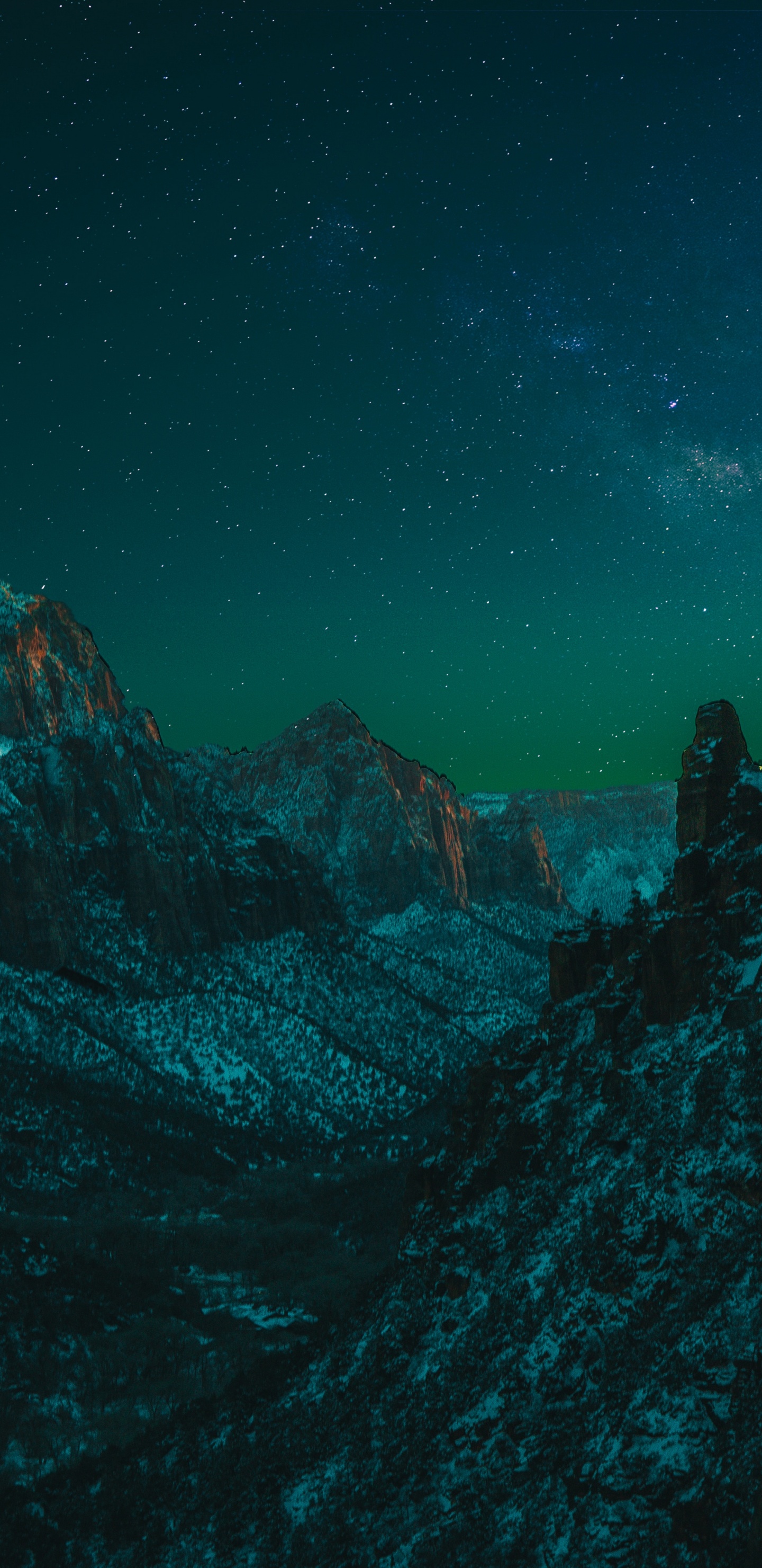 Raum, Angels Landing, Nationalpark, Nacht, Illustration. Wallpaper in 1440x2960 Resolution