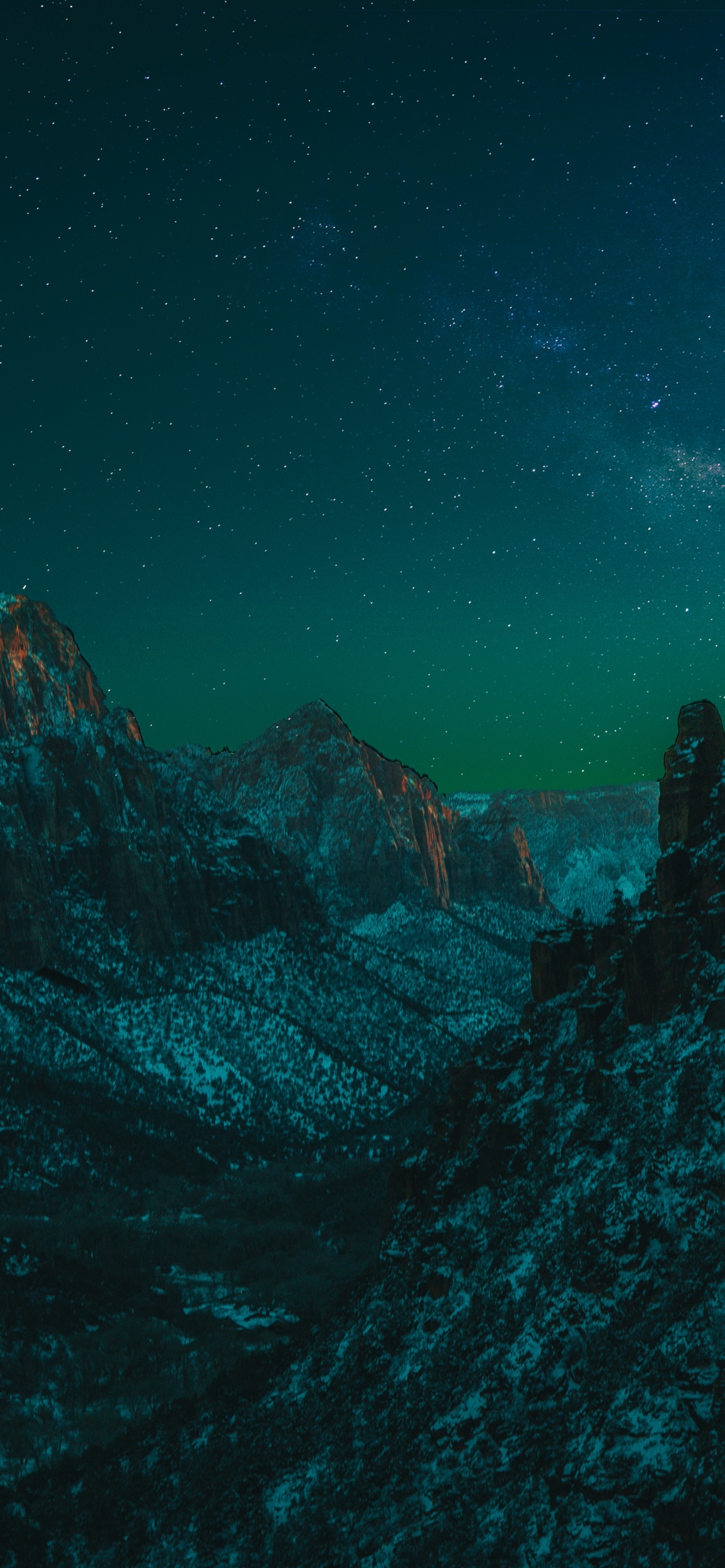 Space, Angels Landing, National Park, Night, Illustration. Wallpaper in 1242x2688 Resolution