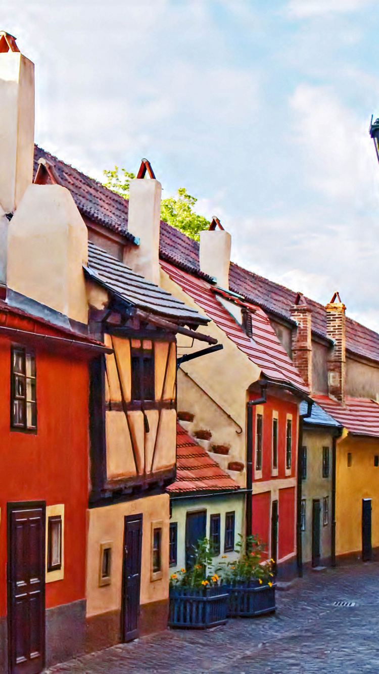 布拉格堡, 圣尼古拉教堂, 街区, 街, 的房子 壁纸 750x1334 允许