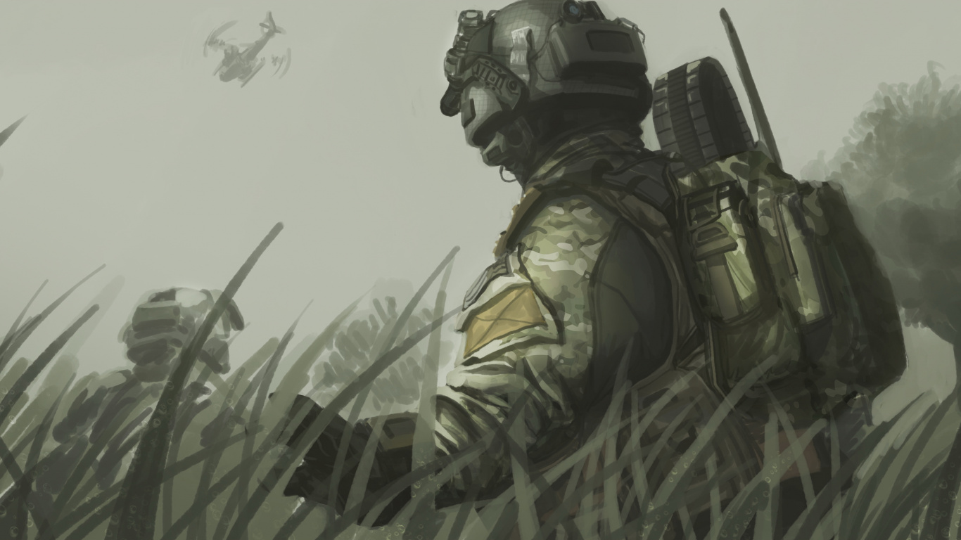 Call of Duty Black Ops Ii, Call of Duty 4 Modern Warfare, Soldat, Art, Call of Duty Black Ops. Wallpaper in 1366x768 Resolution