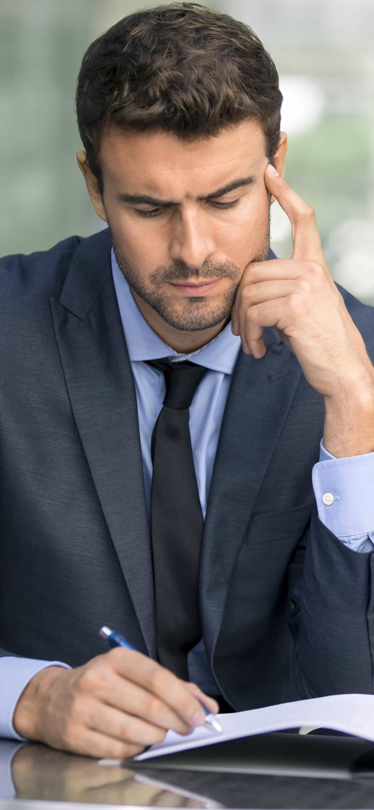 Businessman Thinking, Businessperson, Thought, Job, Business. Wallpaper in 1242x2688 Resolution