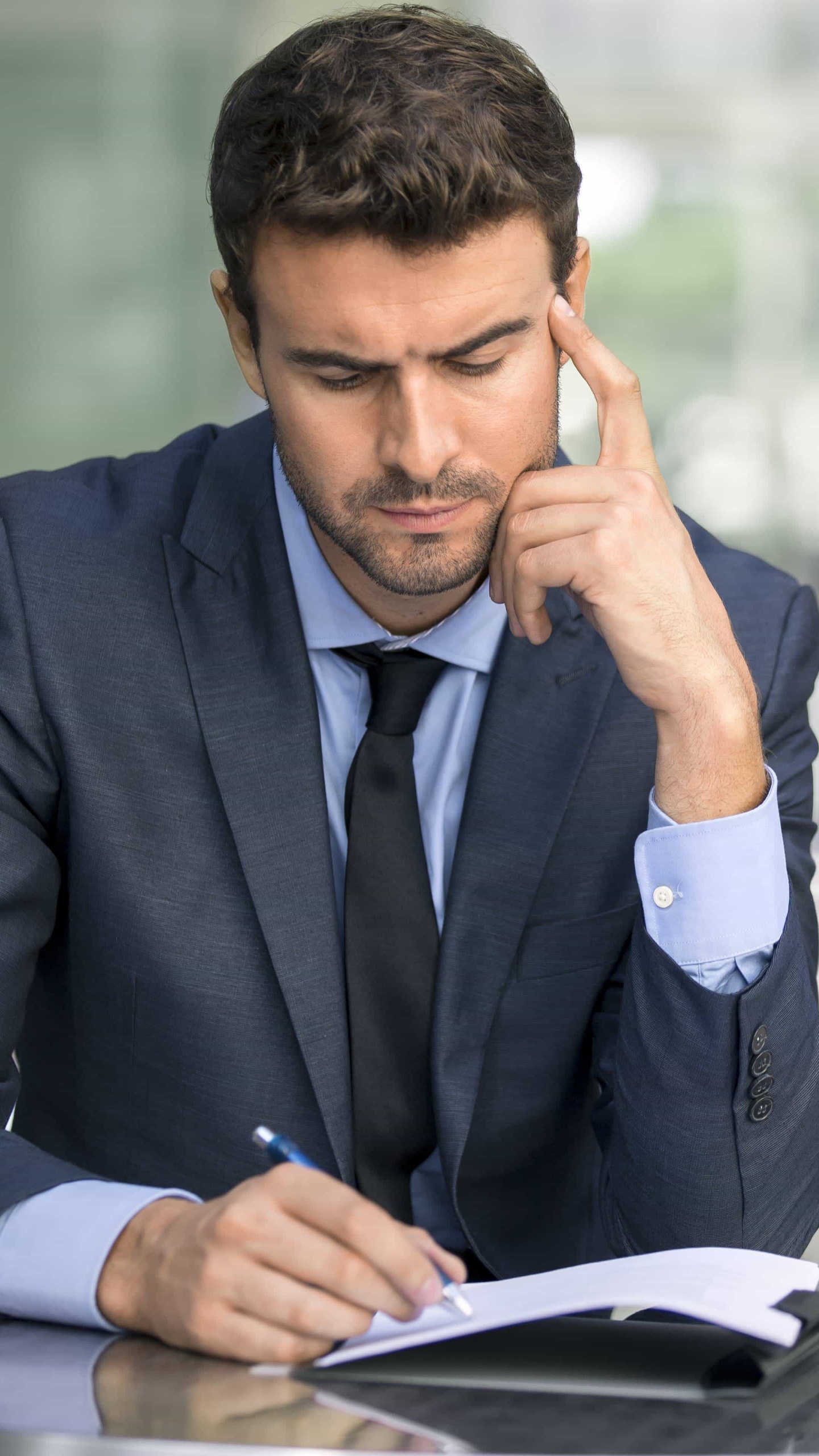 Businessman Thinking, Businessperson, Thought, Job, Business. Wallpaper in 1440x2560 Resolution