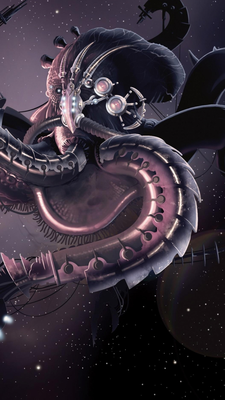 Black and White Cat Illustration. Wallpaper in 750x1334 Resolution