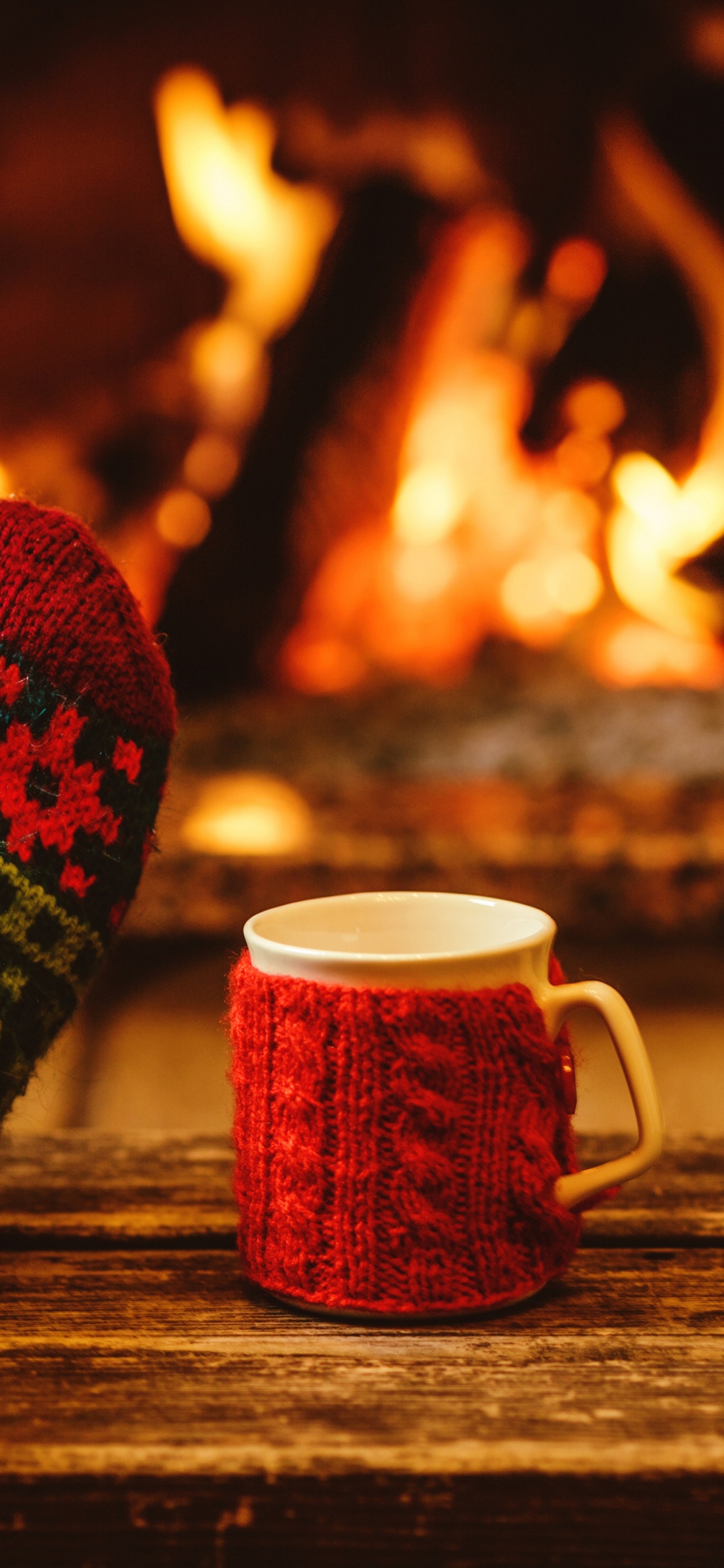 Weihnachtssocken, Weihnachtsstrumpf, Weihnachten, Socke, Orange. Wallpaper in 1125x2436 Resolution