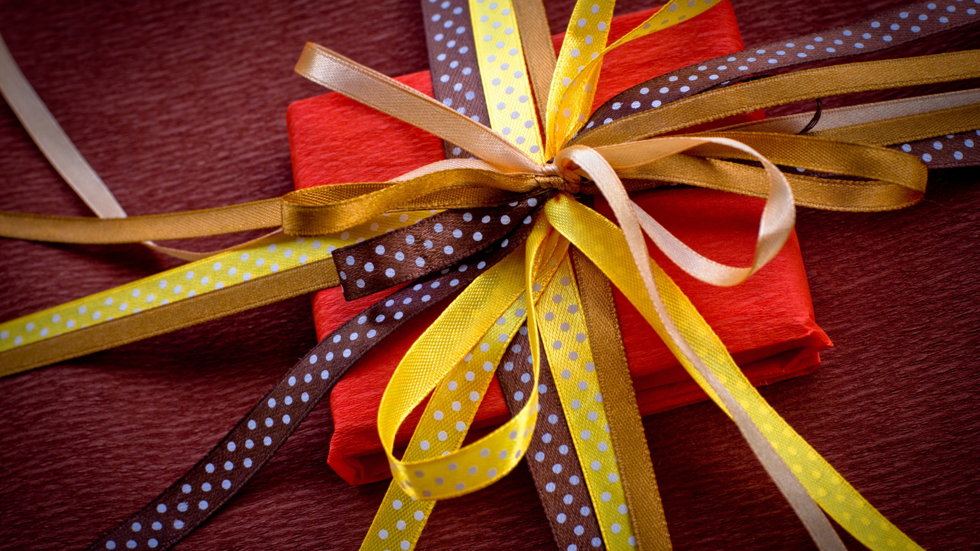Gift, Ribbon, Present, Gift Wrapping, Yellow. Wallpaper in 1920x1080 Resolution