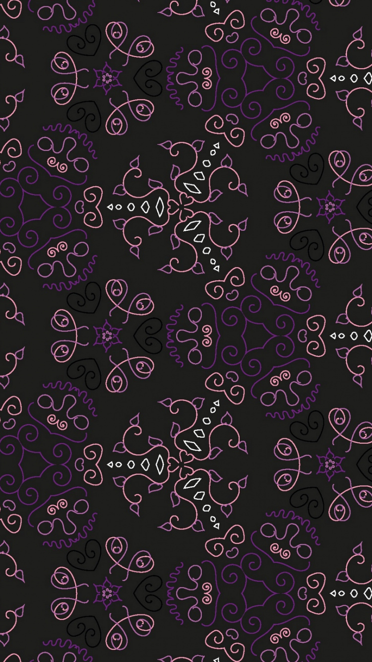 Textile Floral Noir et Blanc. Wallpaper in 750x1334 Resolution