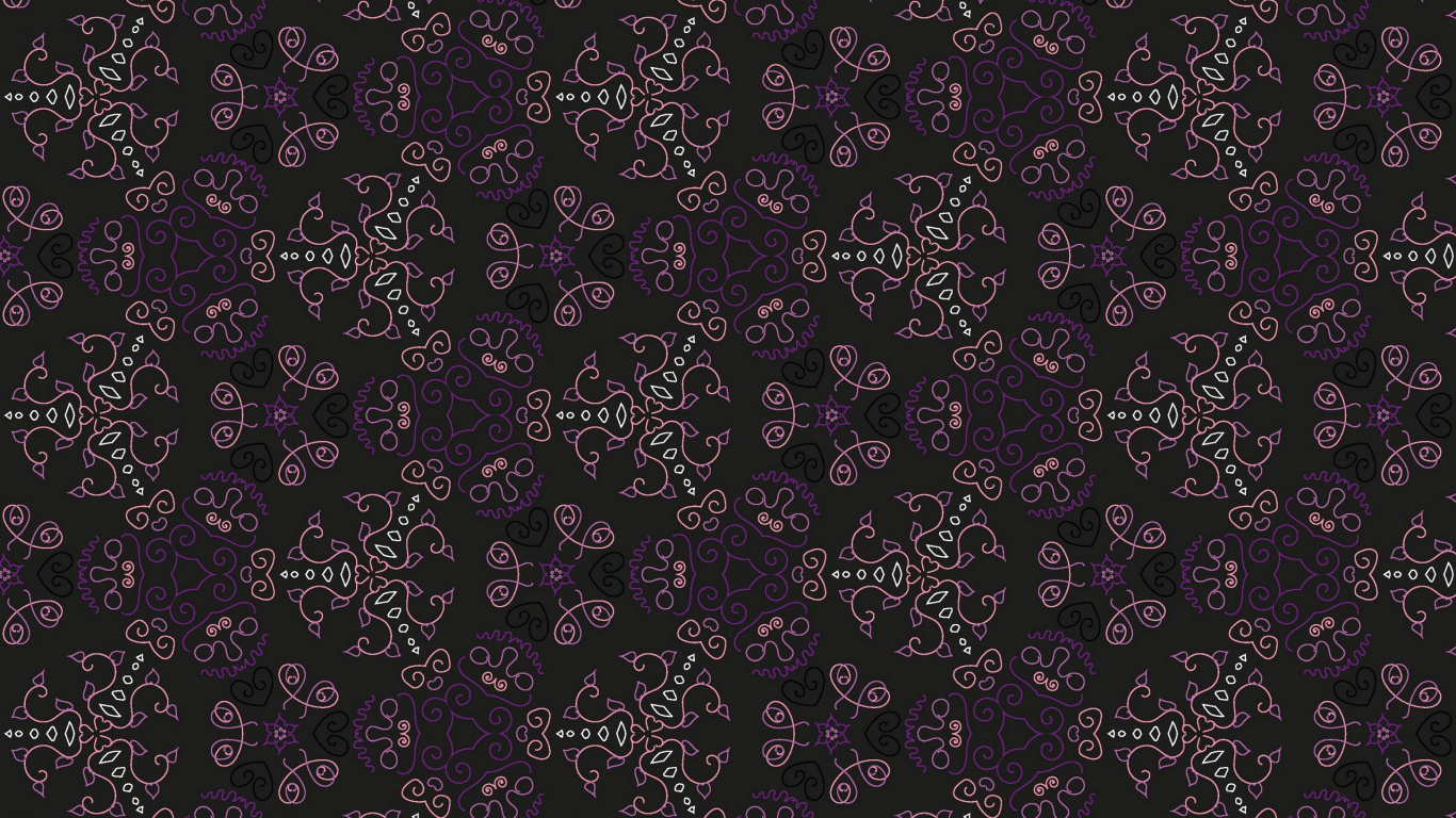 Black and White Floral Textile. Wallpaper in 1366x768 Resolution