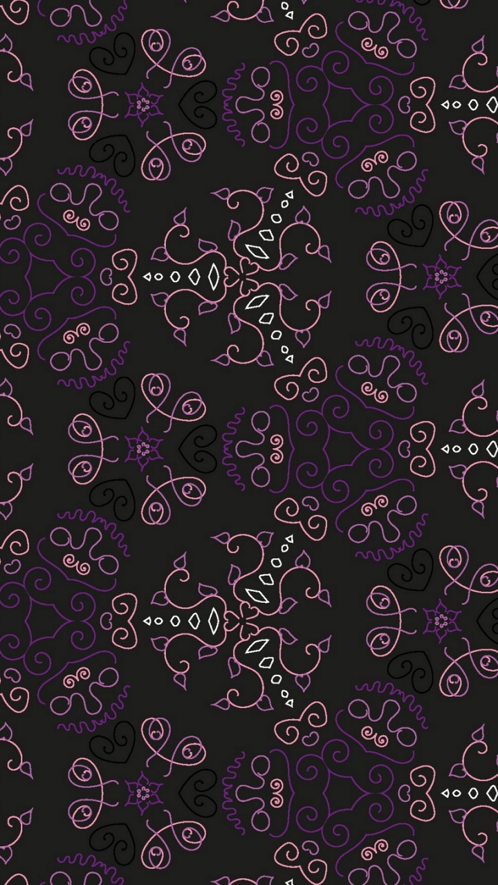 Black and White Floral Textile. Wallpaper in 720x1280 Resolution