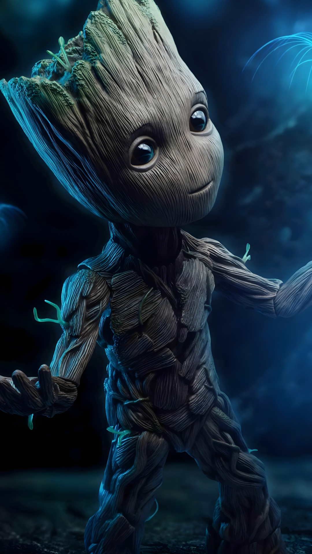 Groot, Baby Groot, Android, Superhero, Marvel Comics. Wallpaper in 1080x1920 Resolution