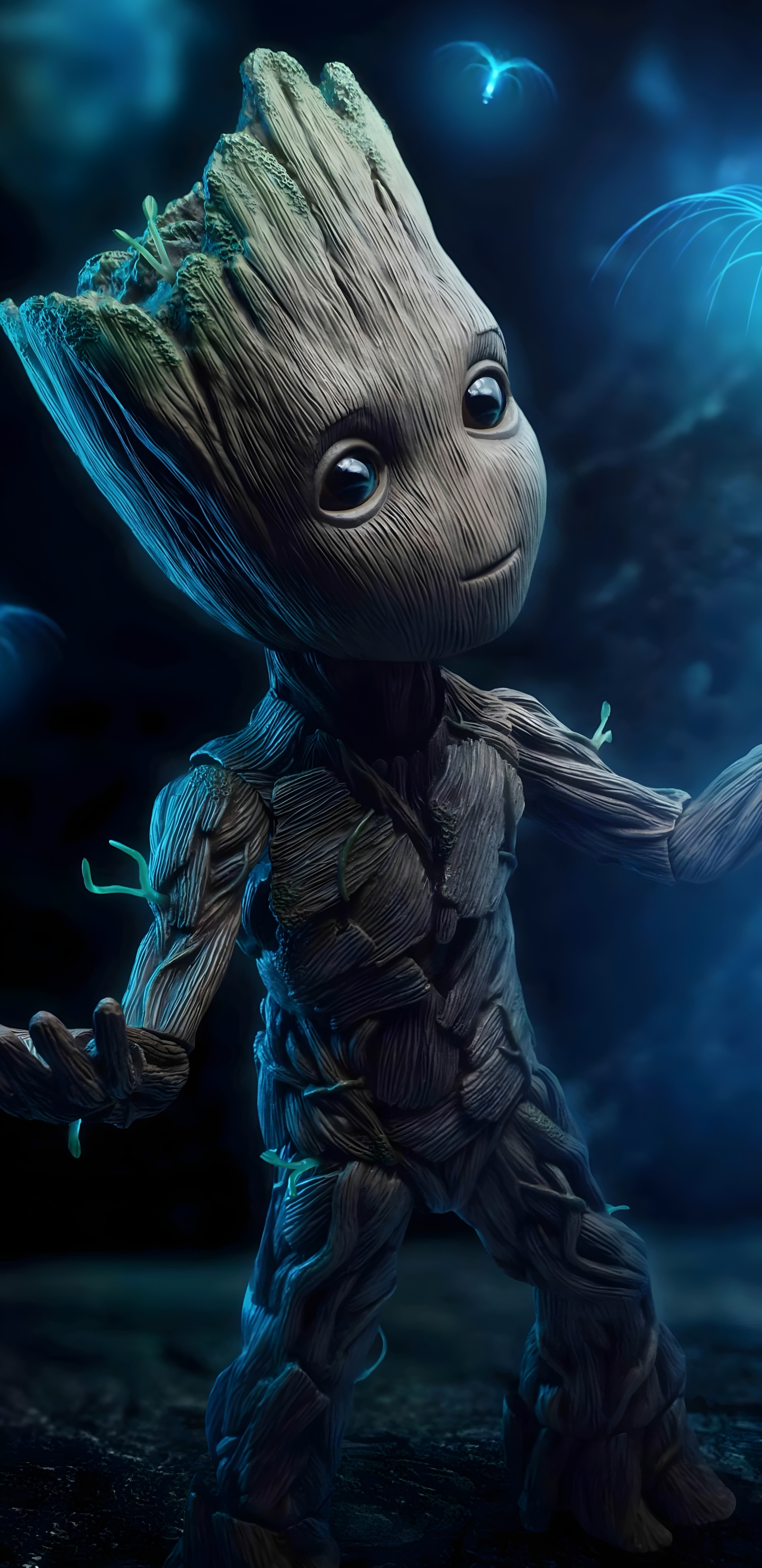 Groot, Baby Groß, Android, Superhelden, Marvel Comics. Wallpaper in 1440x2960 Resolution