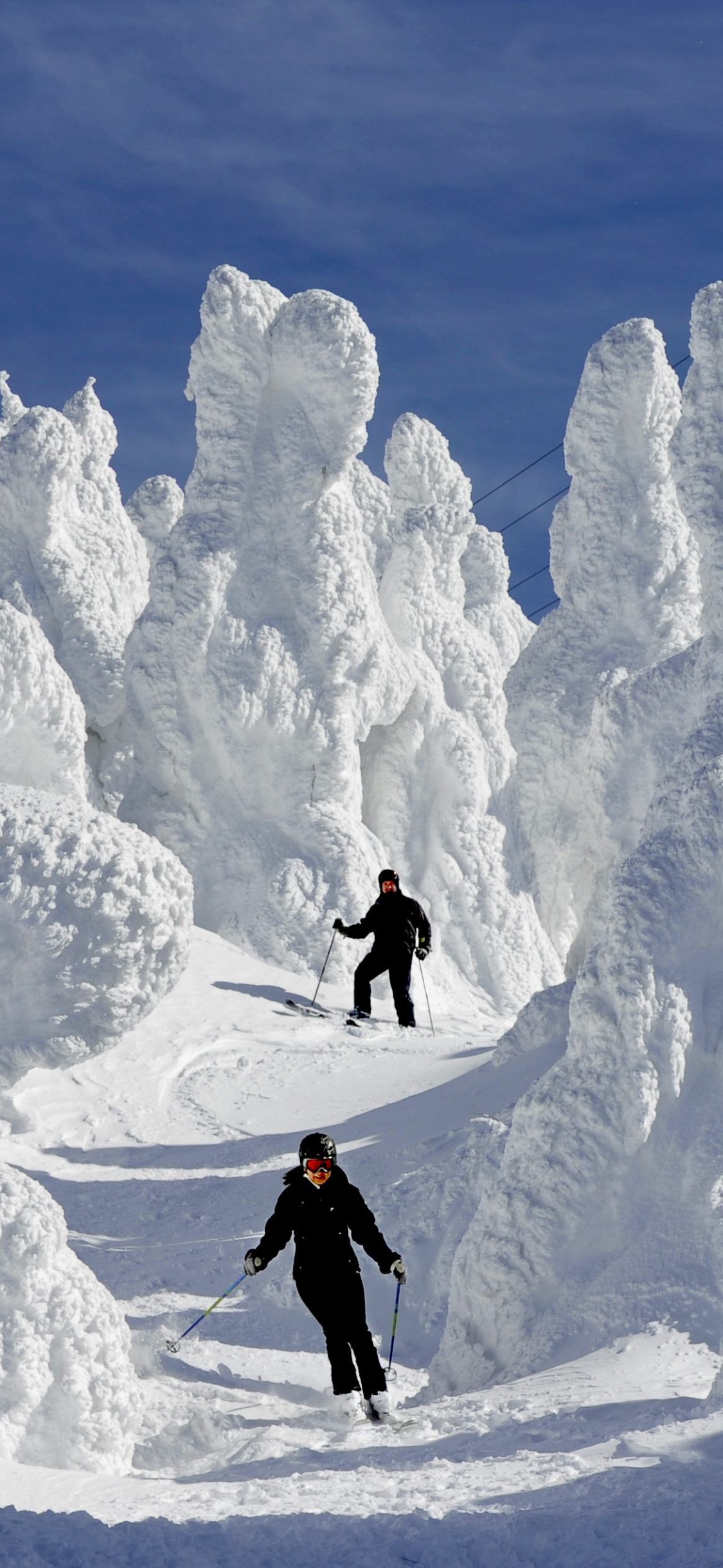 滑雪胜地, 度假村, 冰川地貌, 极地冰盖, 冰帽 壁纸 1125x2436 允许