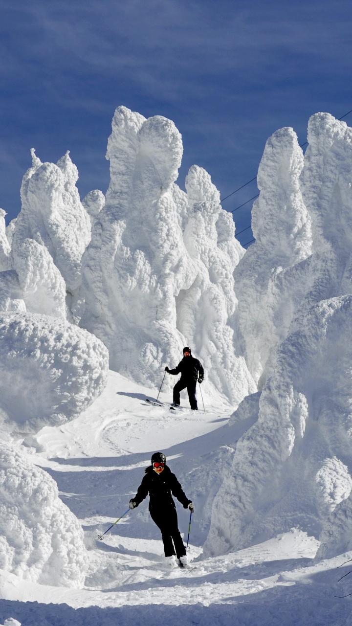 滑雪胜地, 度假村, 冰川地貌, 极地冰盖, 冰帽 壁纸 720x1280 允许