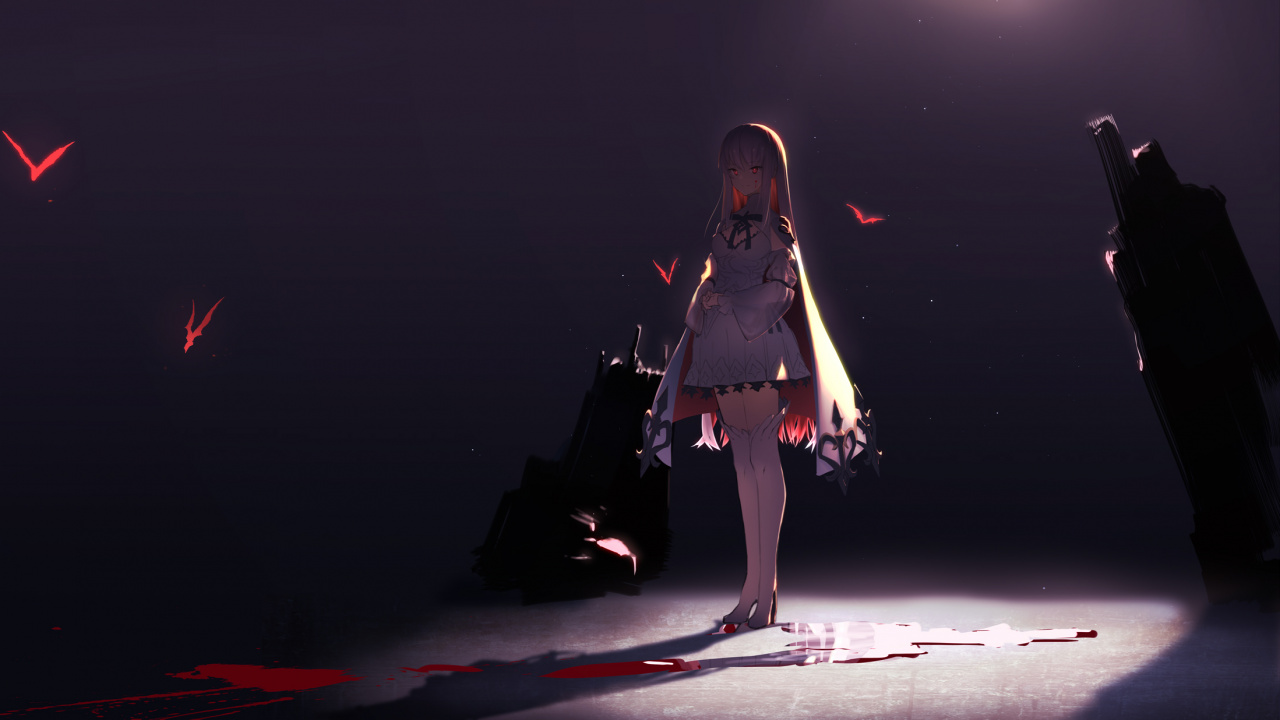 Femme en Robe Blanche Debout Sur le Feu Rouge. Wallpaper in 1280x720 Resolution