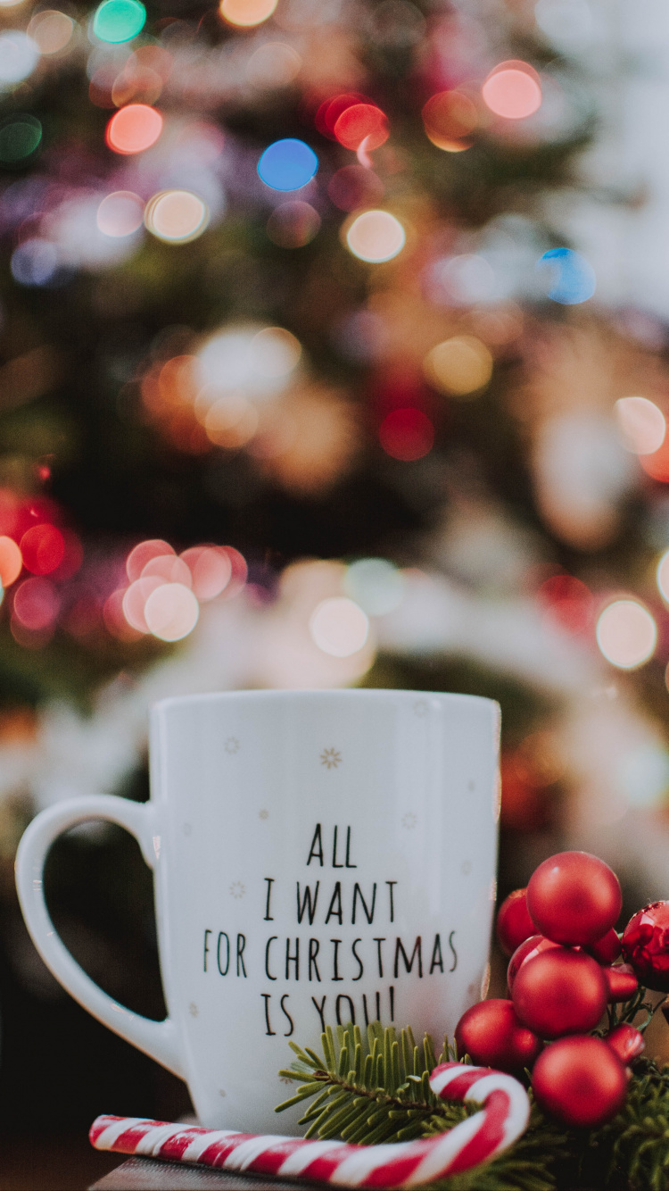 圣诞节, 智能手机, 英语, 光, 饮具 壁纸 750x1334 允许