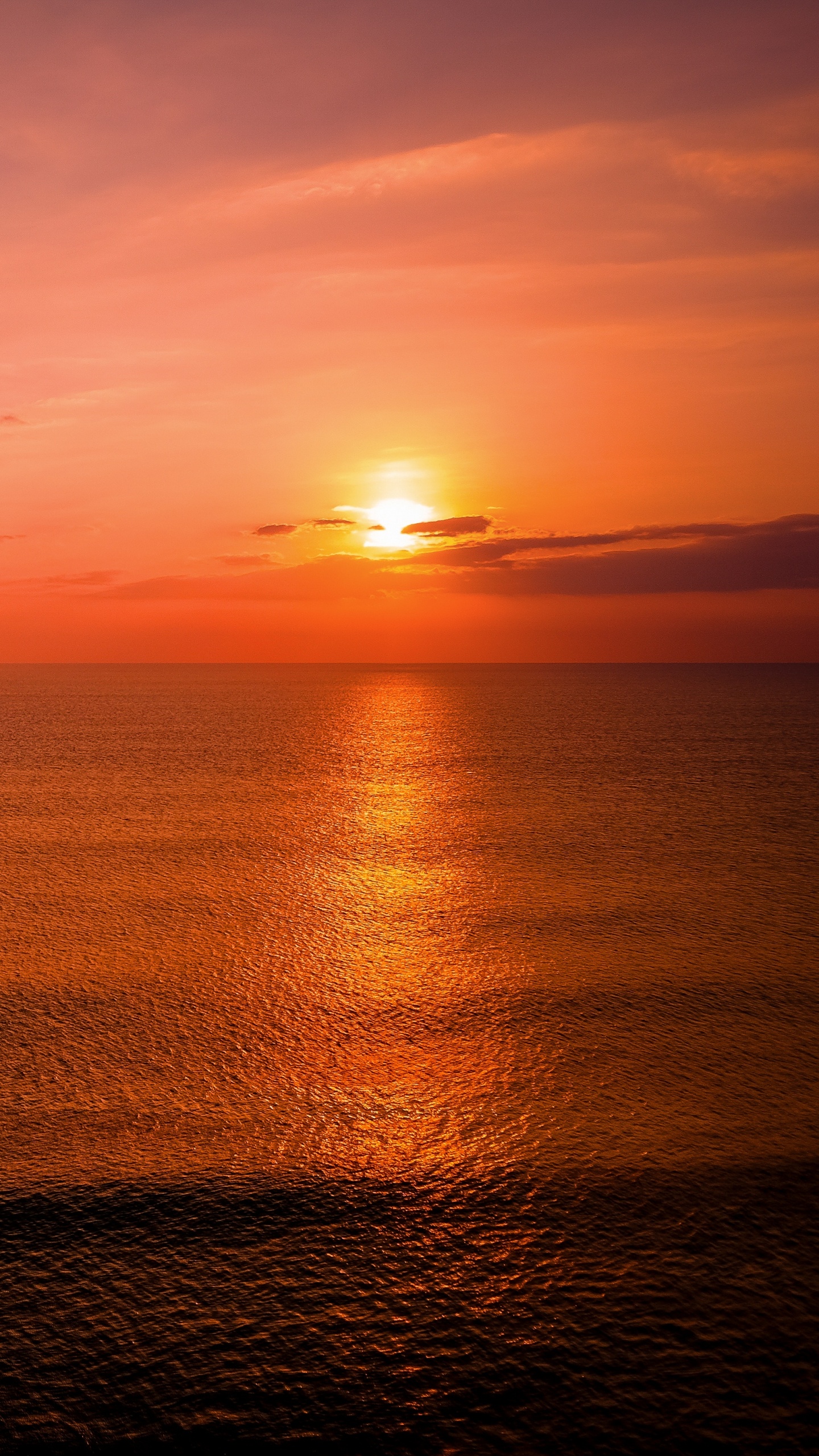 Mar, Puesta, Noche, Afterglow, Oceano. Wallpaper in 1440x2560 Resolution