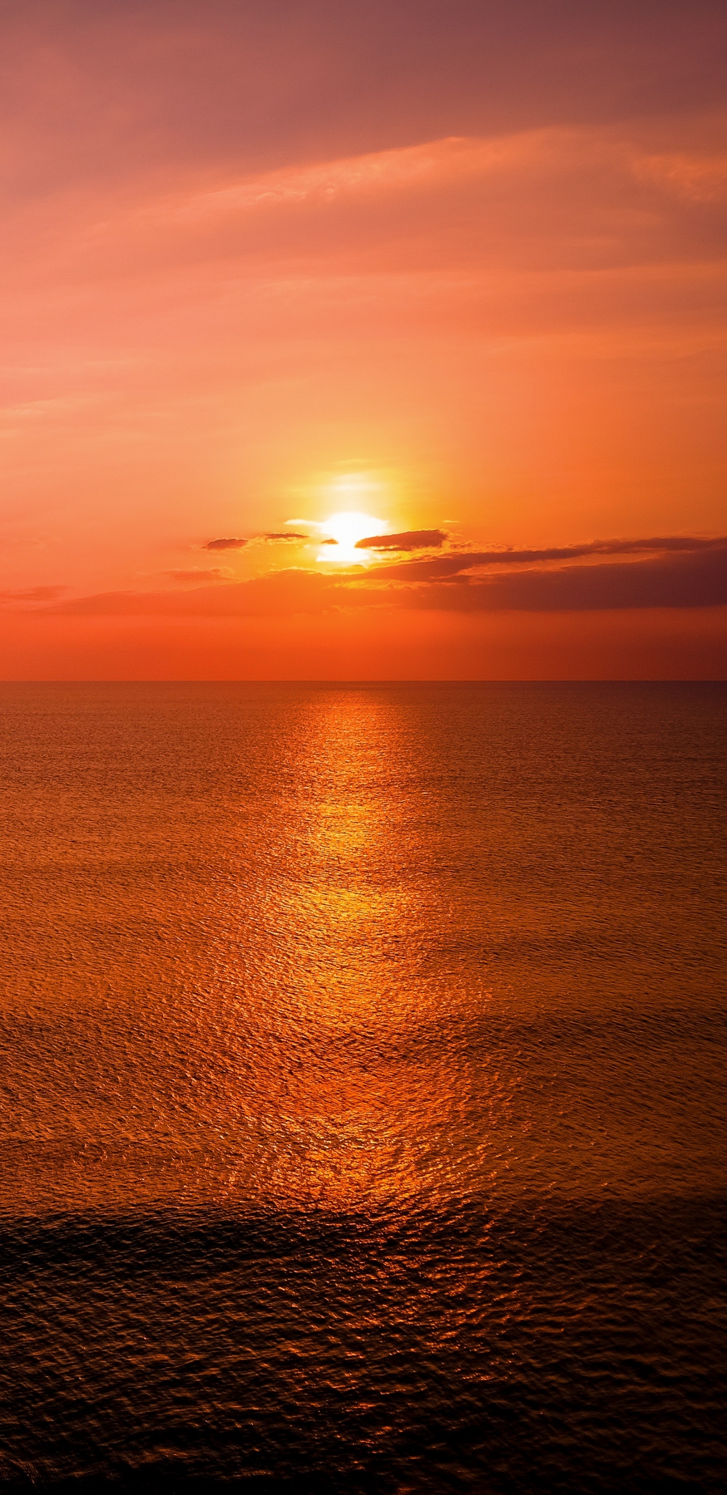 Mar, Puesta, Noche, Afterglow, Oceano. Wallpaper in 1440x2960 Resolution