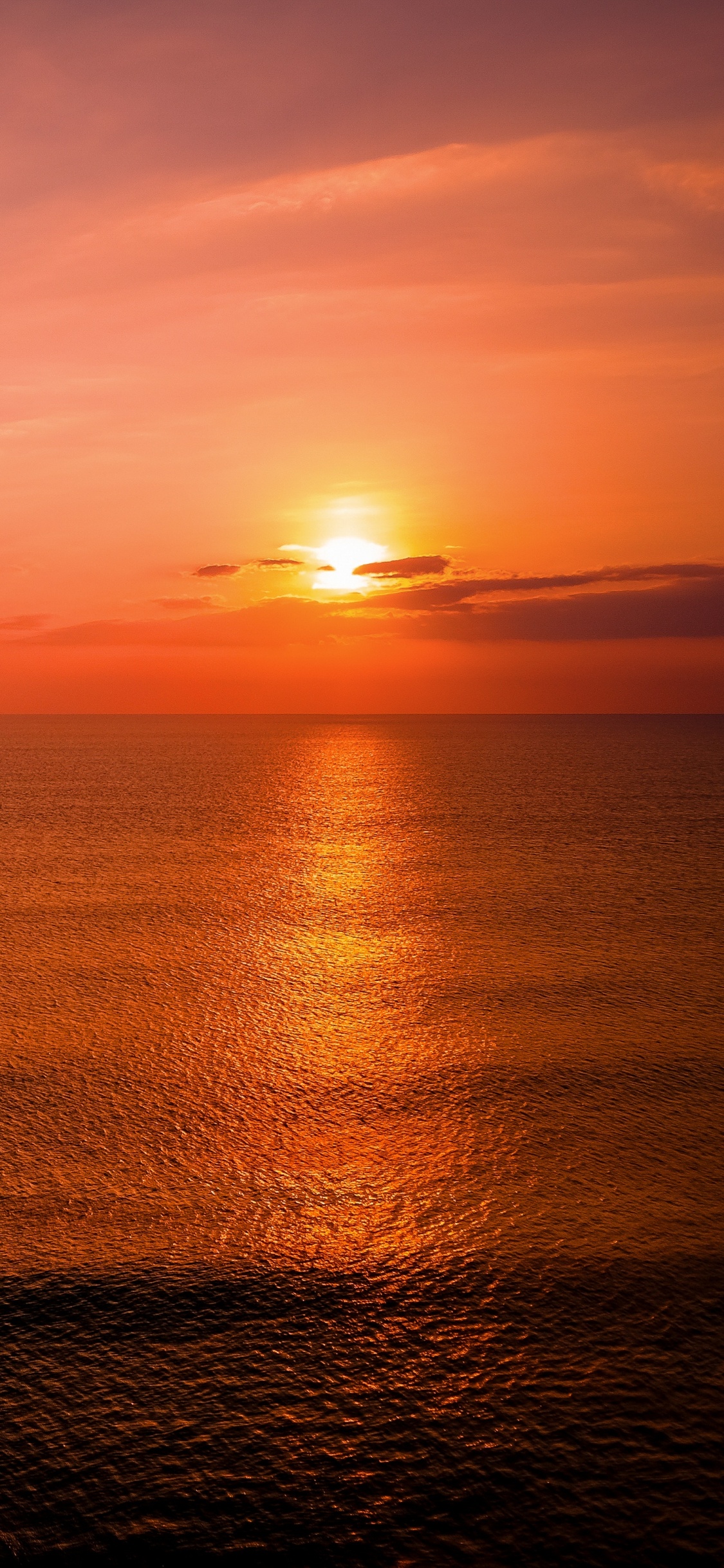 Mer, Horizon, Lever, Soir, Afterglow. Wallpaper in 1125x2436 Resolution